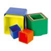 Kubus pyramída skladačka hranatá plast asst 4 farby 9ks v sáčku od 12 mesiacov