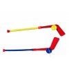 Hokejka plastová s pukom 74cm mix farieb