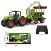 RC Traktor 2,4 Ghz s vozíkom na drevo, svetla, zvuk 1:24