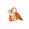 Jednorožec v kabelke/taške oranžovej plyš 18x20cm v sáčku