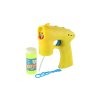 Bublifuk pištoľ žltá plast 13cm + 1 náplň na batérie