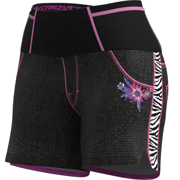 CRAZY SHORT LIGHTNING WOMAN BLACK-ZEBRA XS