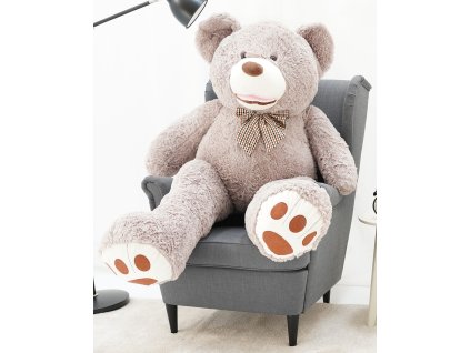 Plyšový medvěd Amigo 160 cm - šedý (Barva Šedá, Velikost 160 cm)