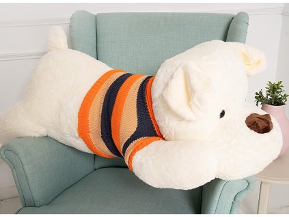 plysovy pes Dexter bily 120