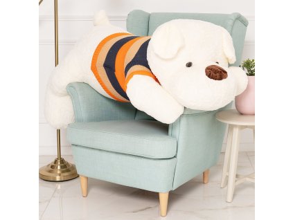 plysovy pes Dexter bily 150