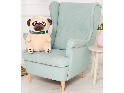 plysovy pes Mops hnedy 40