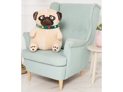 plysovy pes Mops hnedy 50