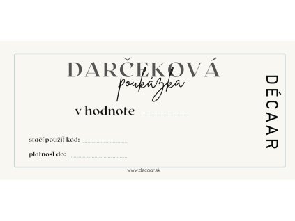 decaar darcekova poukazka