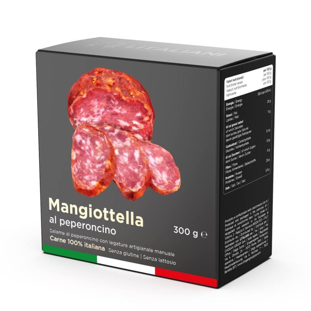 Mangiottella al peperoncino tradiční italský salám s chilli papričkou 300 g