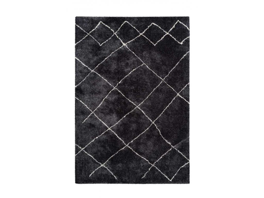 Kusový koberec Orlando 525 Anthrazit  Kusový koberec, kosočtvercový vzor, ​​měkký na omak, snadno udržovatelný, odolný