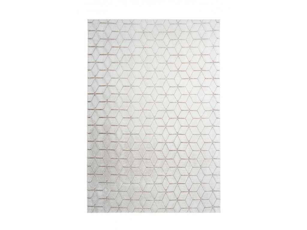 Kusový koberec Vivica 125 Bílá / Taupe  Kusový koberec, měkký na omak, motivy ve 3D vzhledu, aktuální pastelové barvy