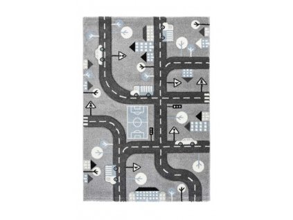 Dětský kusový koberec Amigo 331 Silver  Kusový koberec s velmi jemným, polypropylenovým povrchem. Ručně vyřezávaný (3D efekt), Heatset Frisée, jutový podklad.