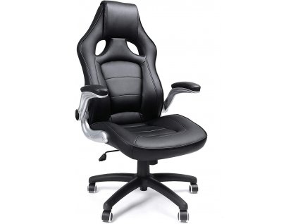 Herní židle Lisa, Černá  Herní židle, kancelářské křeslo, otočná židle, PU, černá.