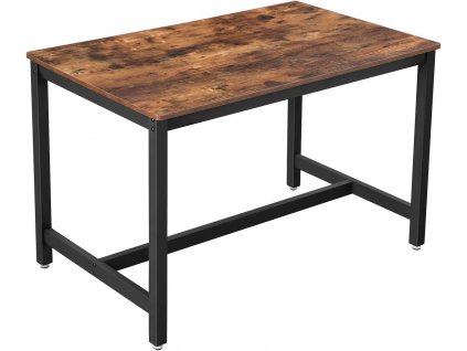 Jídelní stůl Hedda, Rustikální Hnědá  Kuchyňský jídelní stůl, pro 4 osoby, či jako odkládací stolek do obývacího pokoje, 120 x 75 x 75 cm, ocelová konstrukce, jednoduchá montáž