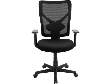 Kancelářská židle Keri, Černá  Kancelářská židle, židle k psacímu stolu, ergonomická otočná židle, nastavitelné loketní opěrky, funkce kolébky, prodyšná síťovina, nosnost 120 kg.