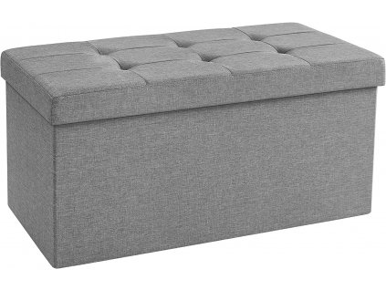 Lavice Omono s úložným prostorem, Šedá Lavice, skládací stolička, podnožka, sedačka, úložný box ,nosnost do 300 kg, světle šedá.
