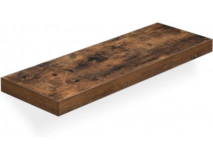 Nástěnná polička Reza, hnědá Nástěnná police na knihy, obrázky, dekorace, 60 x 20 x 3,8 cm, kancelářský regál, MDF, do obývacího pokoje, kuchyně, chodby, ložnice, koupelny, hnědá
