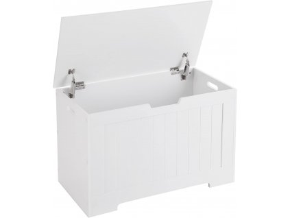 Úložný box Tracey, bílá  Úložný box na hračky, truhla, lavice, dřevo, 76 x 48 x 40 cm, bílá.
