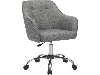 Kancelářská židle Felix, Šedá  Kancelářská židle, pohodlná židle k psacímu stolu, výškově nastavitelná židle k počítači, nosnost až 120 kg, ocelová konstrukce, imitace lnu, prodyšná