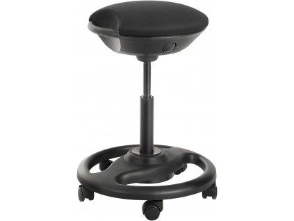 Kancelářská stolička Ema, Černá  Kancelářská stolička, ergonomická pracovní stolička, stolička na kolečkách, otočná židle na kolečkách, extra velké sedadlo, 10°, výškově nastavitelná,