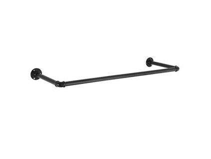 Šatní tyč Lea, Černá  Šatní tyč v průmyslovém designu, montáž na stěnu, 92 × 30 × 7,5 cm, nosnost až 50 kg, černá.