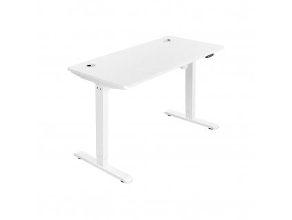 Psací stůl Andras, výškově nastavitelný, Bílá  Výškově nastavitelný psací stůl elektrický, 60 × 120 × (73 – 114) cm, plynule nastavitelný, ocel, vintage, bílá.
