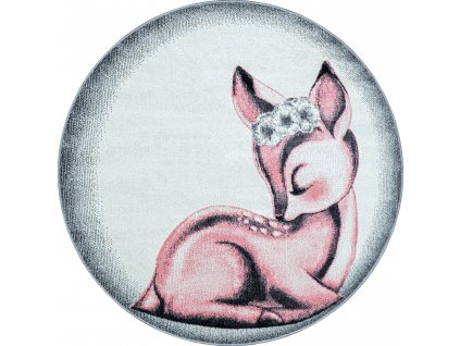 Dětský kusový koberec BAMBI 0850, kulatý, Růžová  Kusový koberec, kulatý