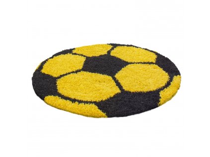 Dětský Dětský kusový koberec FUN 6001, kulatý, Žlutá  Kusový koberec, kulatý