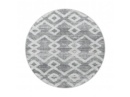 Kusový koberec PISA 4704, kulatý, Šedá  Kusový koberec, kulatý
