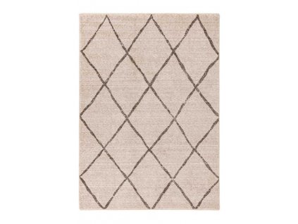 Kusový koberec Agadir 501 Beige  Kusový koberec s velmi jemným povrchem. Vzhled ruční práce, soft touch, přírodní třásně, bavlněná podložka.