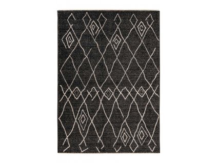 Kusový koberec Agadir 502 Graphite  Kusový koberec s velmi jemným povrchem. Vzhled ruční práce, soft touch, přírodní třásně, bavlněná podložka.