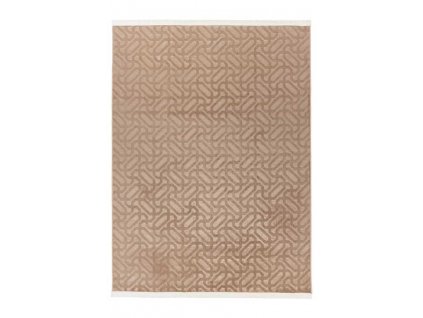 Kusový koberec Damla 210 Taupe  Kusový koberec s velmi jemným povrchem. Jemný polyester, moderní motiv, přírodní třásně, bavlněný rub.