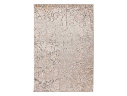 Kusový koberec Milas 201 Silver-Beige  Kusový koberec s velmi jemným povrchem. Jemný lesklý polyester, vintage motiv,3D efekt, bavlněný rub.
