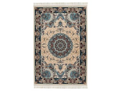Kusový koberec Oriental 901 Cream  Kusový koberec s velmi jemným povrchem. Jemný polypropylen, orientální motiv, přírodní třásně, bavlněný rub.