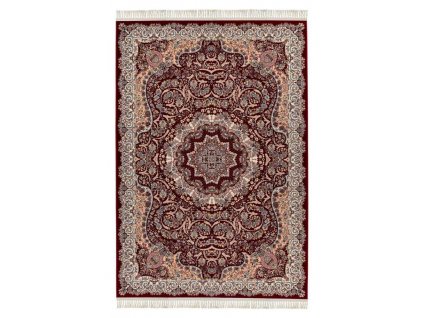 Kusový koberec Oriental 902 Red  Kusový koberec s velmi jemným povrchem. Jemný polypropylen, orientální motiv, přírodní třásně, bavlněný rub.