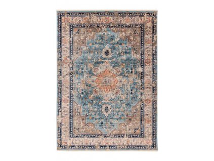 Kusový koberec Prime 601 Blue  Kusový koberec s velmi jemným povrchem. Jemný PP, Soft touch, Vintage vzhled, přírodní třásně, bavlněný rub.