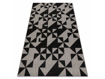 Kusový koberec SIZAL FLOORLUX 20489 stříbrný / Černá TROJÚHELNÍK  Kusový koberec SIZAL FLOORLUX 20489 stříbrný / Černá TROJÚHELNÍK -