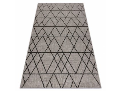 Kusový koberec SIZAL FLOORLUX 20508 stříbrný / Černá TROJÚHELNÍK  Kusový koberec SIZAL FLOORLUX 20508 stříbrný / Černá TROJÚHELNÍK -