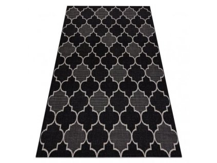 Kusový koberec SIZAL FLOORLUX 20607 Maroko, Jetel, Mříž, černý, stříbrný  Kusový koberec SIZAL FLOORLUX 20607 Maroko, Jetel, Mříž, černý, stříbrný  -