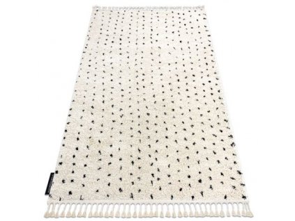 Kusový koberec BERBER SYLA B752 krémový s tečkami  Kusový koberec BERBER SYLA B752 krémový s tečkami  - střapce, Maroko Shaggy