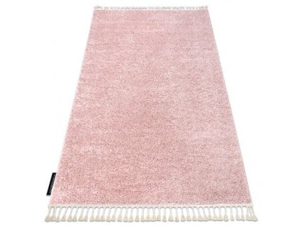 Kusový koberec BERBER 9000, růžový  Kusový koberec BERBER 9000, růžový  - střapce, Maroko Shaggy