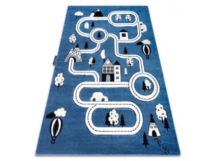 Kusový koberec PETIT MĚSTO, ULICE, modrý  Kusový koberec PETIT MĚSTO, ULICE, modrý -