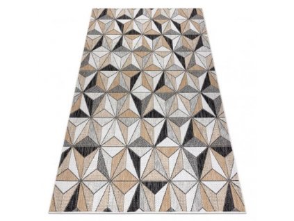 Kusový koberec SISAL COOPER Mozaika, Trojúhelníky 22222 ecru / černý  Kusový koberec SISAL COOPER Mozaika, Trojúhelníky 22222 ecru / černý -