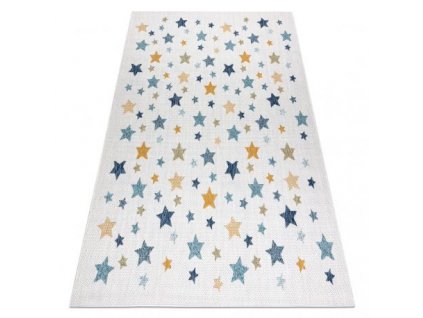Kusový koberec SISAL COOPER Hvězdy 22260 ecru / tmavě modrá  Kusový koberec SISAL COOPER Hvězdy 22260 ecru / tmavě modrá -