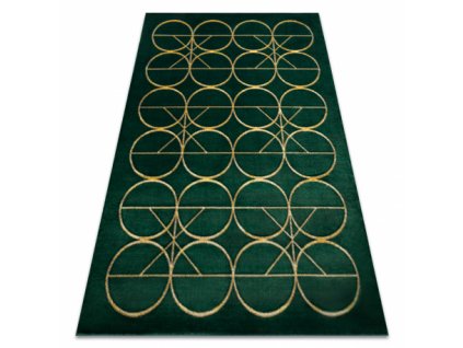 Kusový koberec EMERALD EXCLUSIVE 1010 kruhy lahvově zelená / zlato  Kusový koberec EMERALD EXCLUSIVE 1010 kruhy lahvově zelená / zlato - glamour, stylový kruhy lahvově zelená / zlato