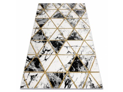 Kusový koberec EMERALD EXCLUSIVE 1020 mramor, trojúhelníky černý / zlato  Kusový koberec EMERALD EXCLUSIVE 1020 mramor, trojúhelníky černý / zlato - glamour, stylový mramor, trojúhelníky černý / zlato