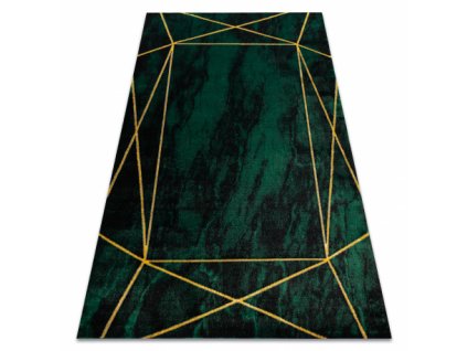 Kusový koberec EMERALD EXCLUSIVE 1022 geometrický, mramor lahvově zelená / zlato  Kusový koberec EMERALD EXCLUSIVE 1022 geometrický, mramor lahvově zelená / zlato - glamour, stylový geometrický, mramor lahvově zelená / zlato