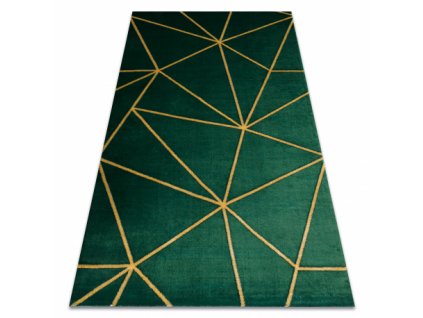 Kusový koberec EMERALD EXCLUSIVE 1013 geometrický lahvově zelená / zlato  Kusový koberec EMERALD EXCLUSIVE 1013 geometrický lahvově zelená / zlato - glamour, stylový geometrický lahvově zelená / zlato