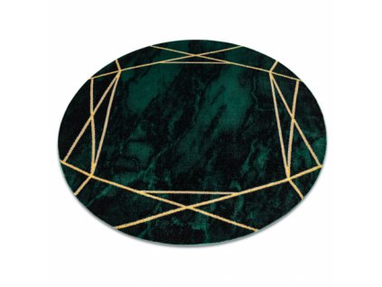Kusový koberec kulatý EMERALD EXCLUSIVE 1022 mramor, geometrický lahvově zelená / zlato  Kusový koberec kulatý EMERALD EXCLUSIVE 1022 mramor, geometrický lahvově zelená / zlato - glamour, stylový mramor, geometrický lahvově zelená / zlato