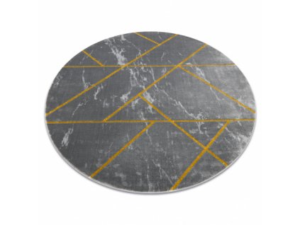 Kusový koberec kulatý EMERALD EXCLUSIVE 1012 mramor, geometrický šedá / zlato  Kusový koberec kulatý EMERALD EXCLUSIVE 1012 mramor, geometrický šedá / zlato - glamour, stylový mramor, geometrický šedá / zlato